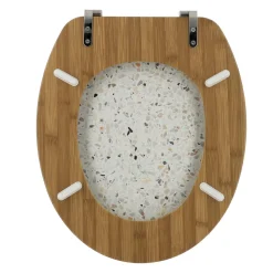 Accessoire Wc|TENDANCE Abattant WC 18 pouces façon Terrazzo Blanc
