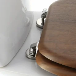 Accessoire Wc|TENDANCE Abattant WC 18 pouces imitation Bois Marron