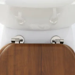 Accessoire Wc|TENDANCE Abattant WC 18 pouces imitation Bois Marron