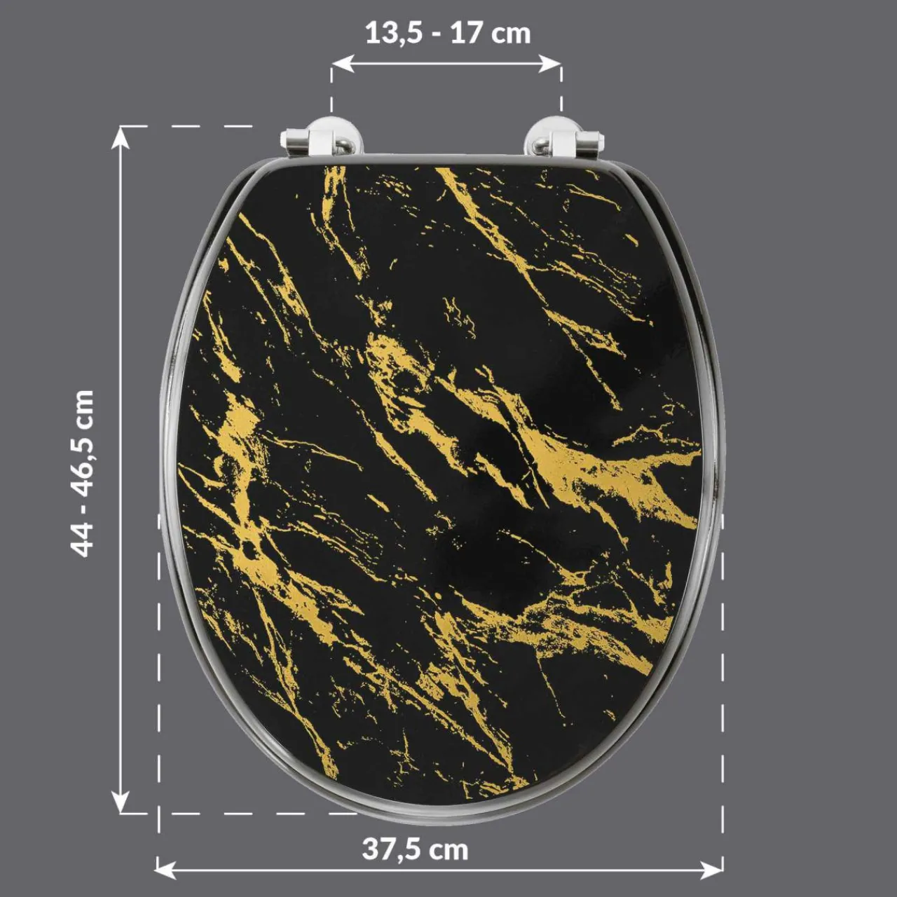 Accessoire Wc|douceur d'intu017drieur Abattant WC 18 pouces MDF effet marbre Aquamarbre Noir