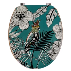 Accessoire Wc|TENDANCE Abattant WC 18 pouces MDF Jungle Fever Bleu