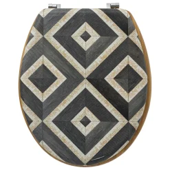 Accessoire Wc|ATMOSPHERA Abattant WC bois (36 x 42,5 cm) Canvas Gris