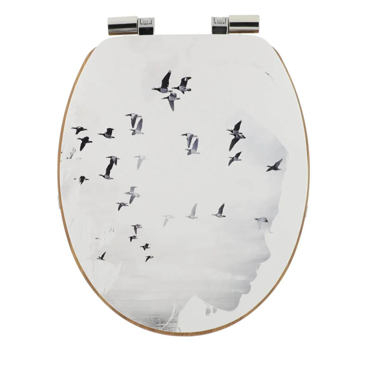 Accessoire Wc|TENDANCE Abattant WC frein de chute 18 pouces MDF Envole Blanc