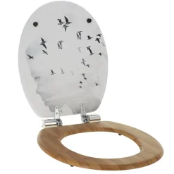 Accessoire Wc|TENDANCE Abattant WC frein de chute 18 pouces MDF Envole Blanc