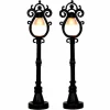 Village De Noël Lemax|LEMAX Accessoire (H10 cm) Lot de 2 lampadaires Parisien à piles
