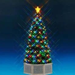 Village De Noël Lemax|LEMAX Accessoire lumineux et musical (H39 cm) Sapin de Noël Bluetooth