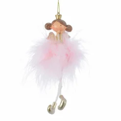 Décoration De Sapin|KAEMINGK Ange à suspendre (H14 cm) Danseuse Rose