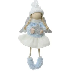 Décoration De Sapin|KAEMINGK Ange à suspendre (H16 cm) Petite Fille étoilée Bleu
