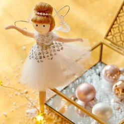 Décoration De Sapin|KAEMINGK Ange de Noël à suspendre (H20 cm) Danseuse ballerine Dée Or