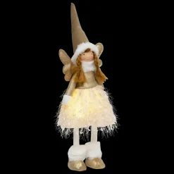 Père Noël, Animaux Et Personnage|Déco Et Objet Lumineux|JJA Ange de Noël lumineux à piles (H48 cm) Fée clair de lune Dée Or