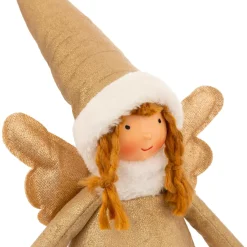 Père Noël, Animaux Et Personnage|Déco Et Objet Lumineux|JJA Ange de Noël lumineux à piles (H95 cm) Fée lune téléscopique Dée Or