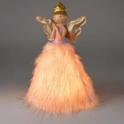 Père Noël, Animaux Et Personnage|Déco Et Objet Lumineux|KOOPMAN Ange de Noël lumineux à piles (H36 cm) Mendhy robe Rose