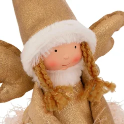 Père Noël, Animaux Et Personnage|Déco Et Objet Lumineux|JJA Ange de Noël lumineux à piles (H48 cm) Fée clair de lune assise Dée Or