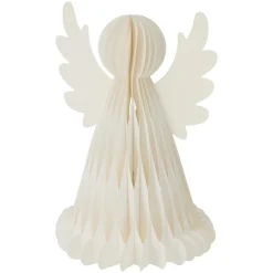 Déco Et Objet Lumineux|KOOPMAN Ange lumineux à piles 6 LED (H50 cm) Papier fermeture magnétique Blanc