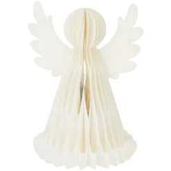 Déco Et Objet Lumineux|KOOPMAN Ange lumineux à piles 6 LED (H38 cm) Papier fermeture magnétique Blanc