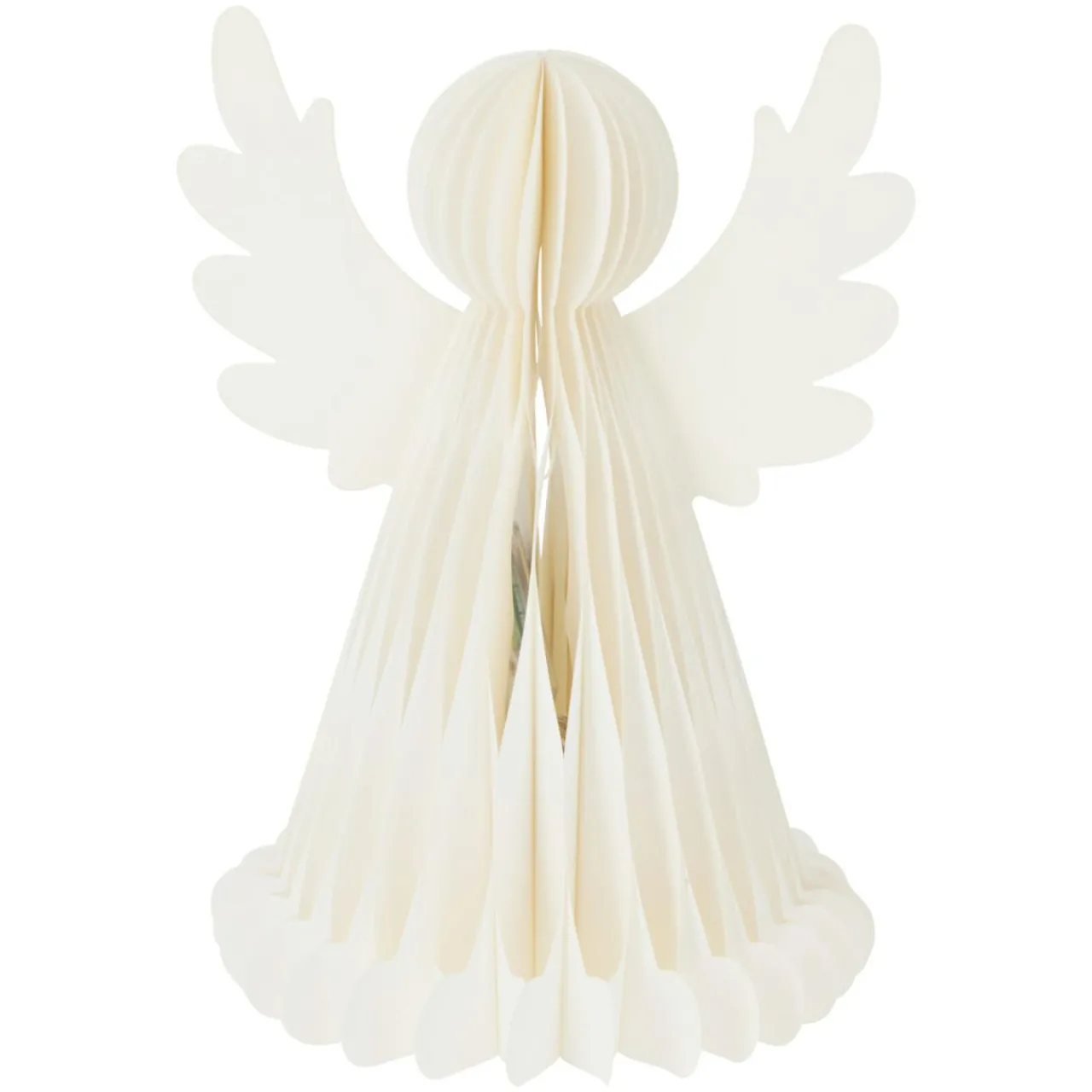 Déco Et Objet Lumineux|KOOPMAN Ange lumineux à piles 6 LED (H38 cm) Papier fermeture magnétique Blanc