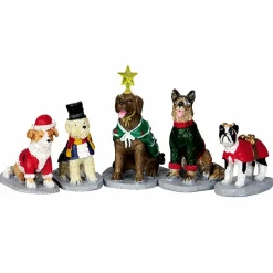 Village De Noël Lemax|LEMAX Animaux Chiens costumés