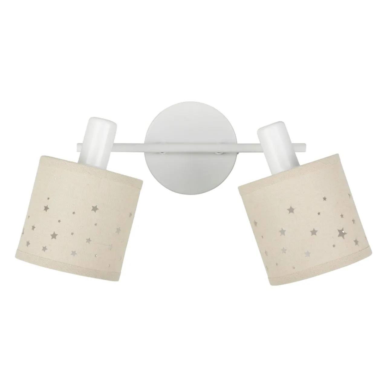 Applique|OSTARIA Applique murale 2 abat-jour orientables métal et lin (30 x 17 cm) Estrella Beige
