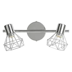 Applique|OSTARIA Applique murale 2 abat-jour orientables métal (30 x 16 cm) Diamond Argent