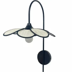 Applique|EMINZA Applique murale pétale en tissu (H62 cm) Alava Noir