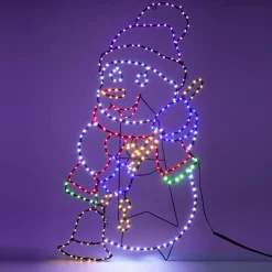 Déco Et Objet Lumineux|KOOPMAN Bonhomme de neige 326 LED (H90 cm) Néon effet flash Multicolore