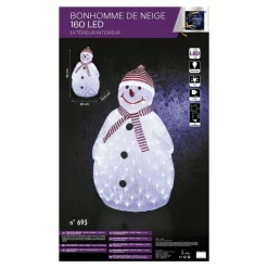 Déco Et Objet Lumineux|Feeric Lights & Christmas Bonhomme de neige lumineux 160 LED (H80 cm) Topek Blanc froid
