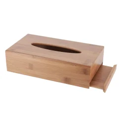 Objet Déco|TENDANCE Boîte à mouchoirs en bambou Marron