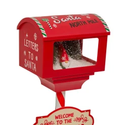 Personnage, Objet Grand Format|Déco Et Objet De Noël|JJA Boîte aux lettres (H120 cm) Lutin et flocons de neige Rouge