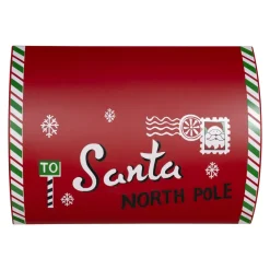 Déco Et Objet De Noël|Déco Et Objet Lumineux|JJA Boîte aux lettres lumineuse à piles LED (H41 cm) Bonhomme de neige Rouge