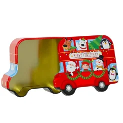 Déco Et Objet De Noël|KAEMINGK Boîte de rangement en métal Bus de Noël Multicolore