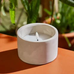 Déco Extérieur Et Cache-Pot|Déco Extérieur Et Cache-Pot|#N/A Bougie de table à piles LED (H8 cm) Galice Gris