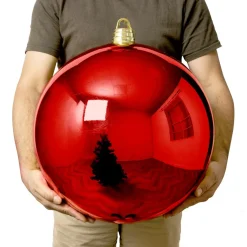 Boule Grand Format|Boule De Noël|EMINZA Boule de Noël (D400 mm) New Alpine XXL Rouge
