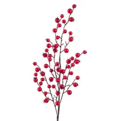 Branches Artificielles|KAEMINGK Branche de baies (H60 cm) Holy laqué Rouge