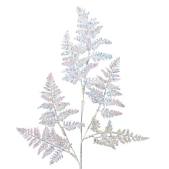 Branches Artificielles|KAEMINGK Branche de feuille (H69 cm) Fougère Royale Irisée Blanc irisé