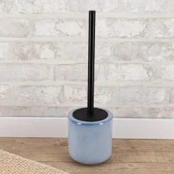Accessoire Wc|TENDANCE Brosse WC grès laqué Pietra Bleu