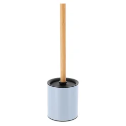 Accessoire Wc|TENDANCE Brosse WC métal Purebamboo Bleu clair