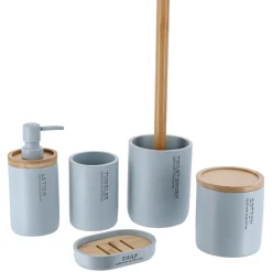 Accessoire Wc|TENDANCE Brosse WC polyrésine Purebamboo Bleu clair