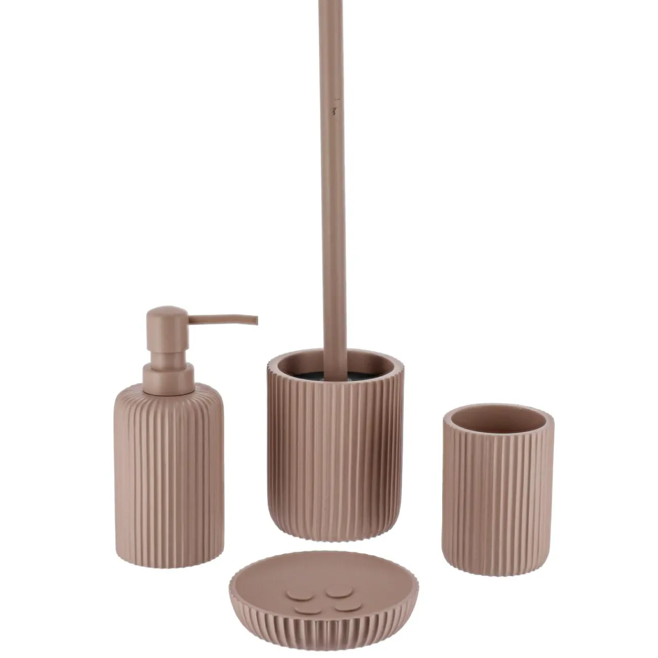 Accessoire Wc|TENDANCE Brosse WC Timeless Strié Cappuccino