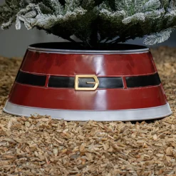 Cache Pied Sapin|KAEMINGK Cache pied de sapin en métal (D57 cm) Ceinture du Père Noël Rouge