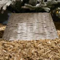 Cache Pied Sapin|KAEMINGK Cache pied de sapin en osier (D70 cm) Saule tressé Blanc