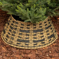 Cache Pied Sapin|KAEMINGK Cache pied de sapin tressé (D57 cm) Classic Noir et Naturel