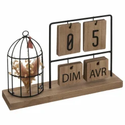 Objet Déco|ATMOSPHERA Calendrier déco à poser en et métal Bois