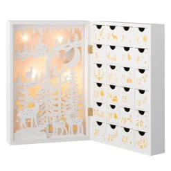 Déco Et Objet De Noël|KAEMINGK Calendrier de l'Avent lumineux à remplir Paysage de Noël Nordique Blanc