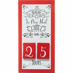 Déco Et Objet De Noël|Feeric Lights & Christmas Calendrier de l'Avent perpétuel en bois Message Rouge