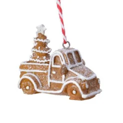 Décoration De Sapin|KAEMINGK Camionnette de Noël à suspendre (H7 cm) Pain d'épices gourmand Marron