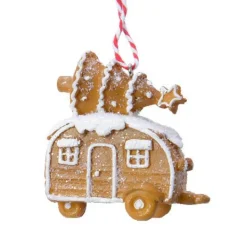 Décoration De Sapin|KAEMINGK Caravane de Noël à suspendre (H7 cm) Pain d'épices gourmand Marron