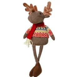 Père Noël, Animaux Et Personnage|KAEMINGK Caribou de Noël décoratif (H40 cm) Loulou écharpe Rouge Marron