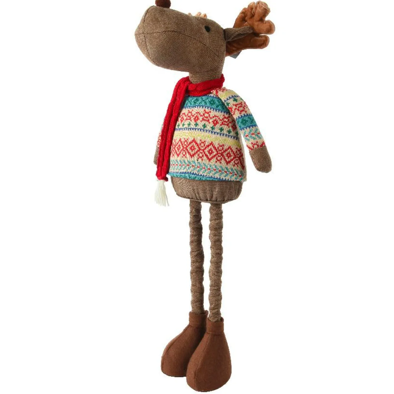 Père Noël, Animaux Et Personnage|KAEMINGK Caribou debout (H77 cm) André pull tricoté Marron