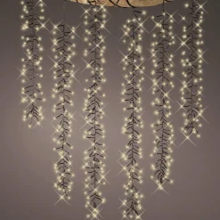 Guirlande Lumineuse|KAEMINGK Cascade lumineuse 2 m 480 LED câble noir Effet scintillant Blanc chaud Blanc Chaud - câble noir