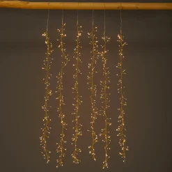 Guirlande Lumineuse|KAEMINGK Cascade lumineuse 1 m 600 Micro LED câble or 6 descentes Blanc chaud et chaud doré Bicolore Blanc chaud et chaud doré - Câble or